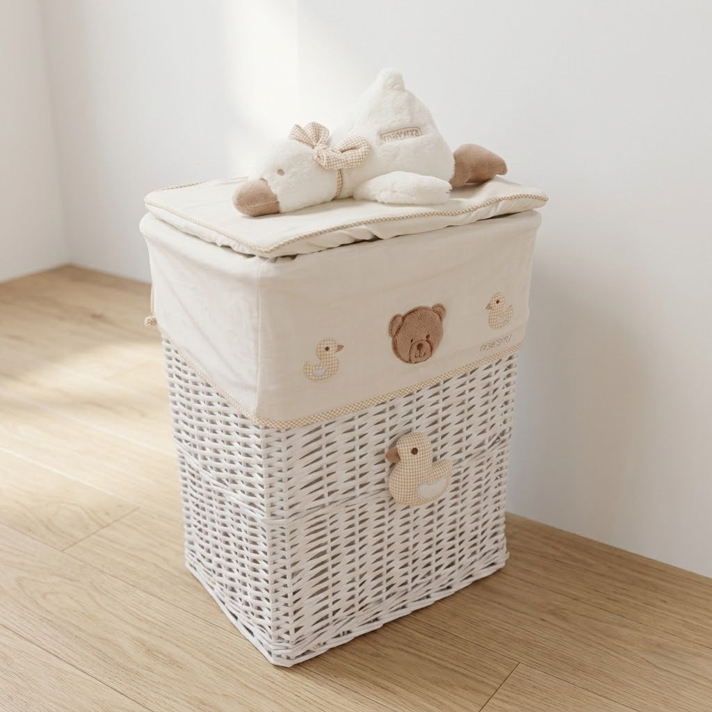 סל אחסון \ כביסה מרובע - ברווז בז'