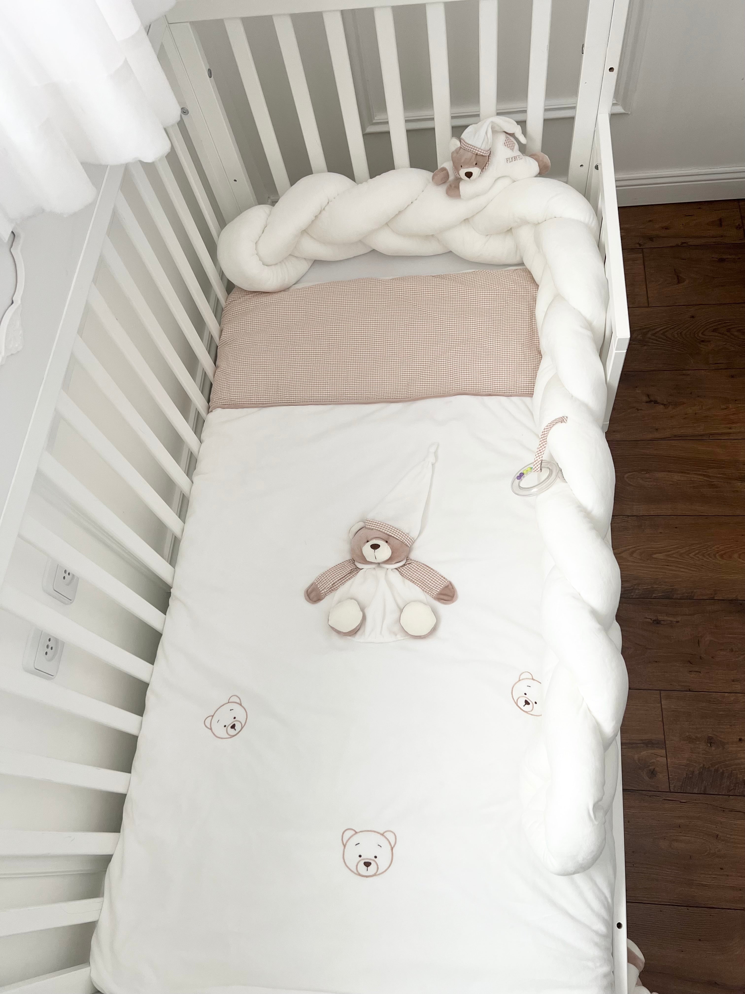 שמיכת מיטה עם פוך נשלף - בז'