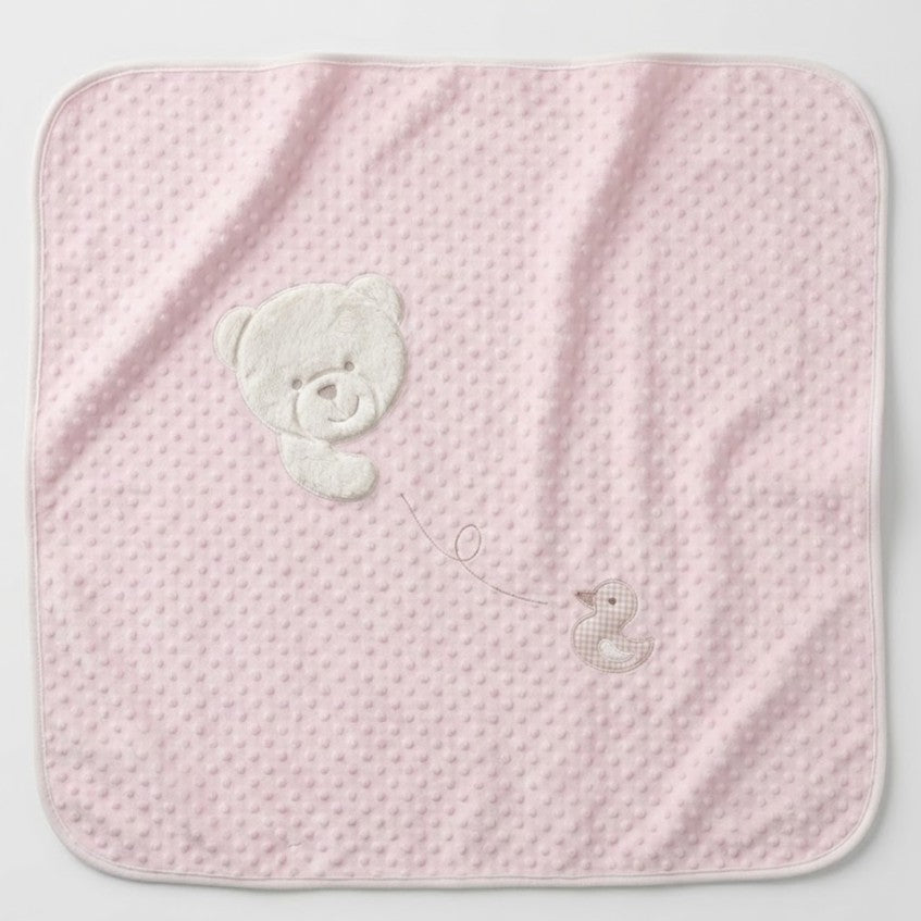 שמיכת גוף רכה לתינוק - ורוד בועות