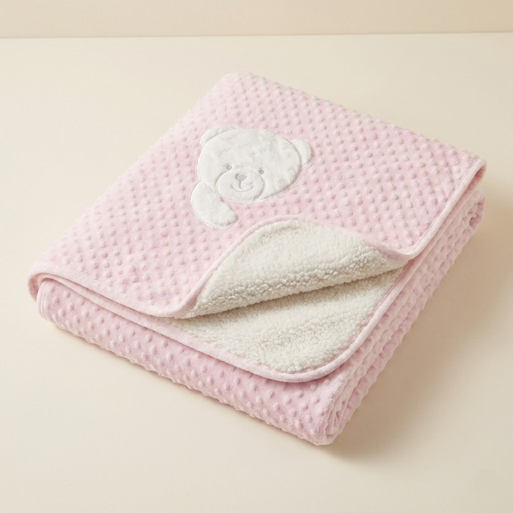 שמיכה פרוותית לתינוק - ורוד