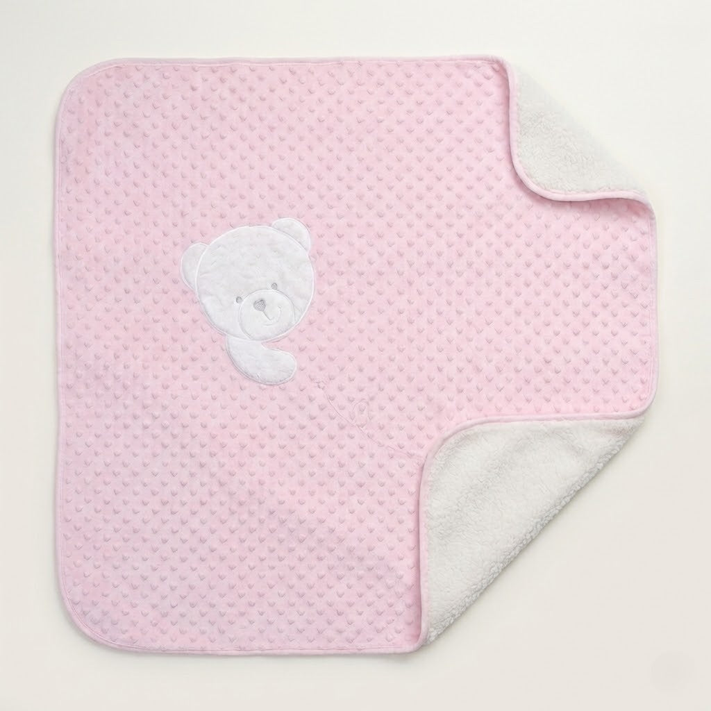 שמיכה פרוותית לתינוק - ורוד