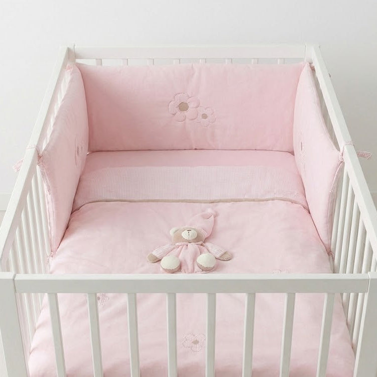 סט מצעים לעריסה פרימיום - ורוד