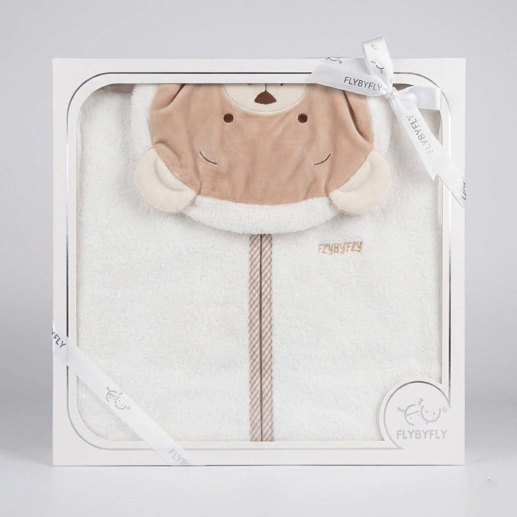 חלוק מגבת דובי חיבוקי- בז׳