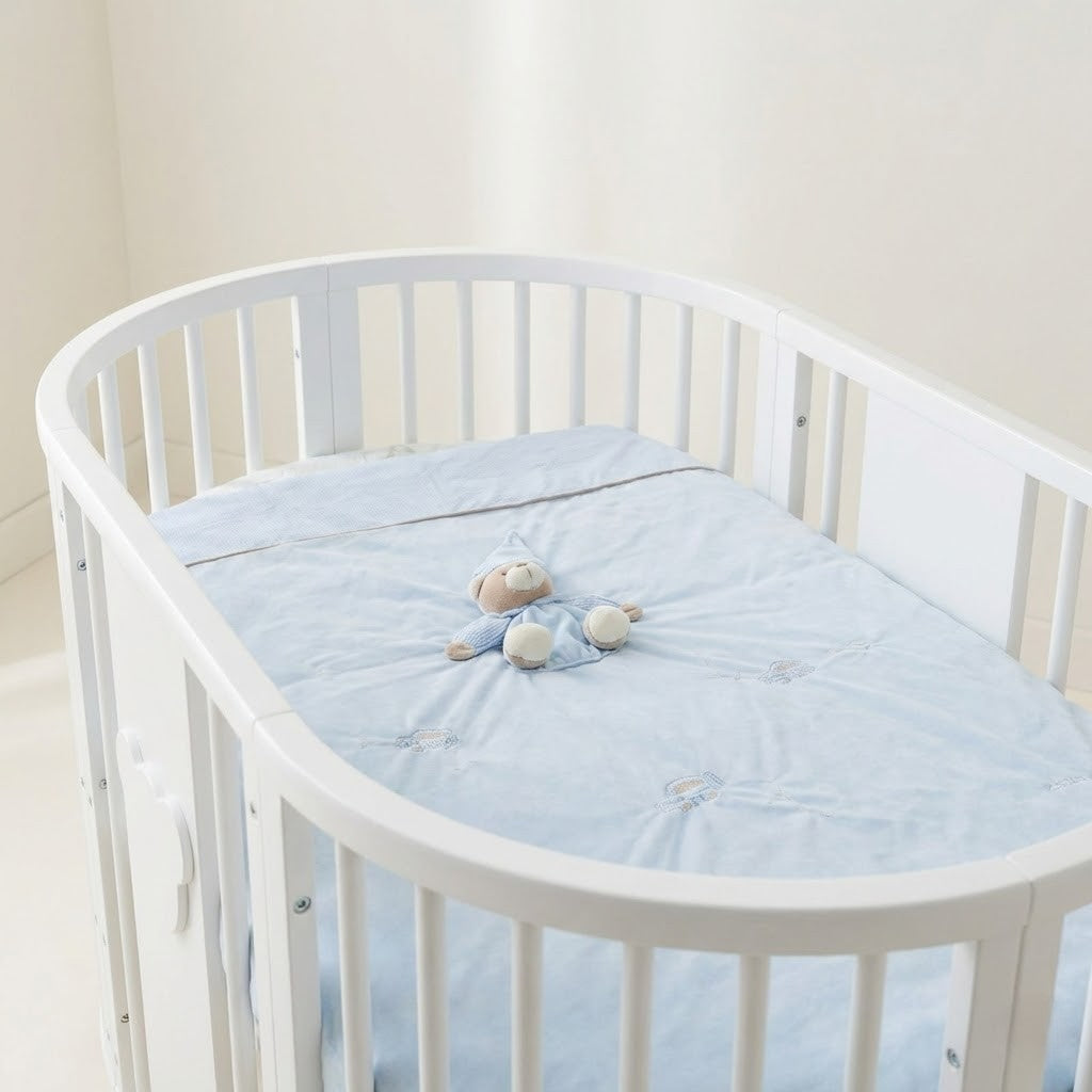 שמיכה + פוך למיטת תינוק \ מעבר - כחול