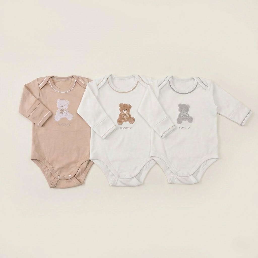 عبوة من 3 بدلات جسم على شكل دب