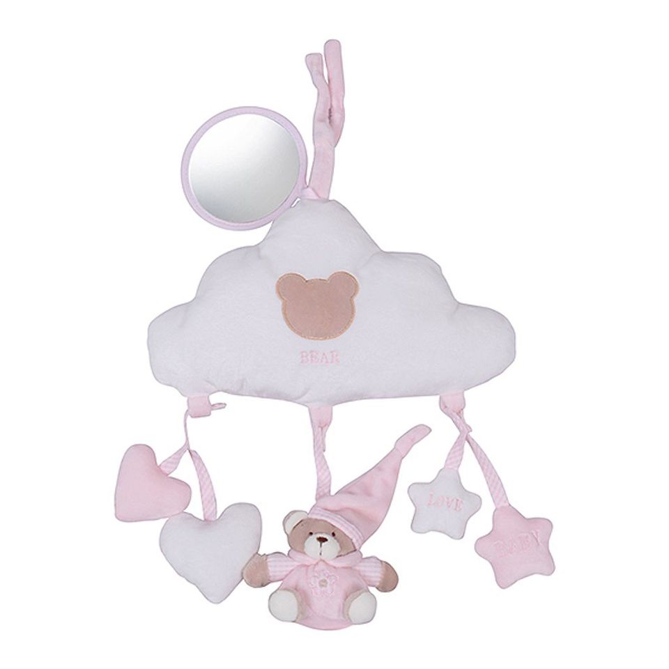 מובייל ענן עם מראה לעגלה ולרכב - ורוד