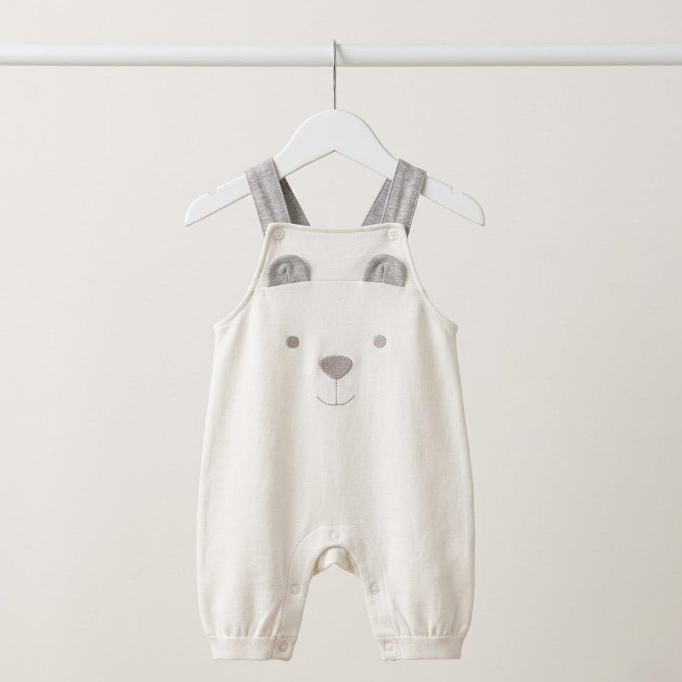 Bear tank top overall - white