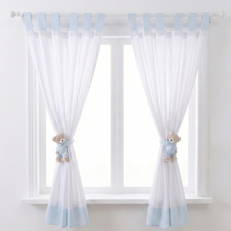 וילון דובי - גימור כחול