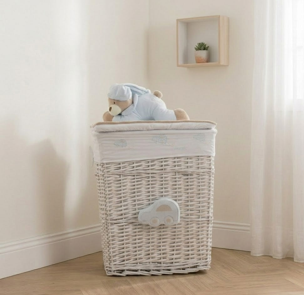 SQUARE STORAGE BASKET BEAR BLUE