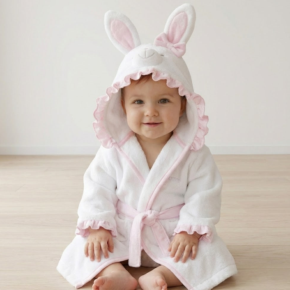 חלוק מגבת לתינוק ורוד - מימי