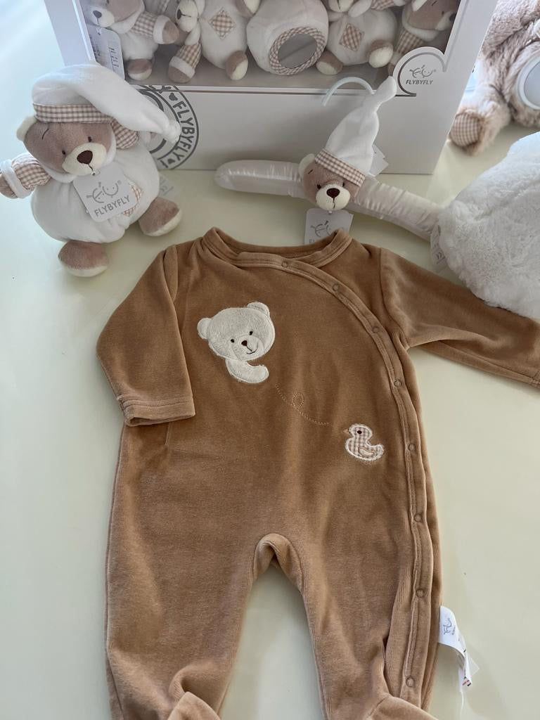 אוברול קטיפה רך במיוחד - בז'