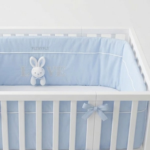 מגן מיטה מסביב לכל המיטה כחול - מימי