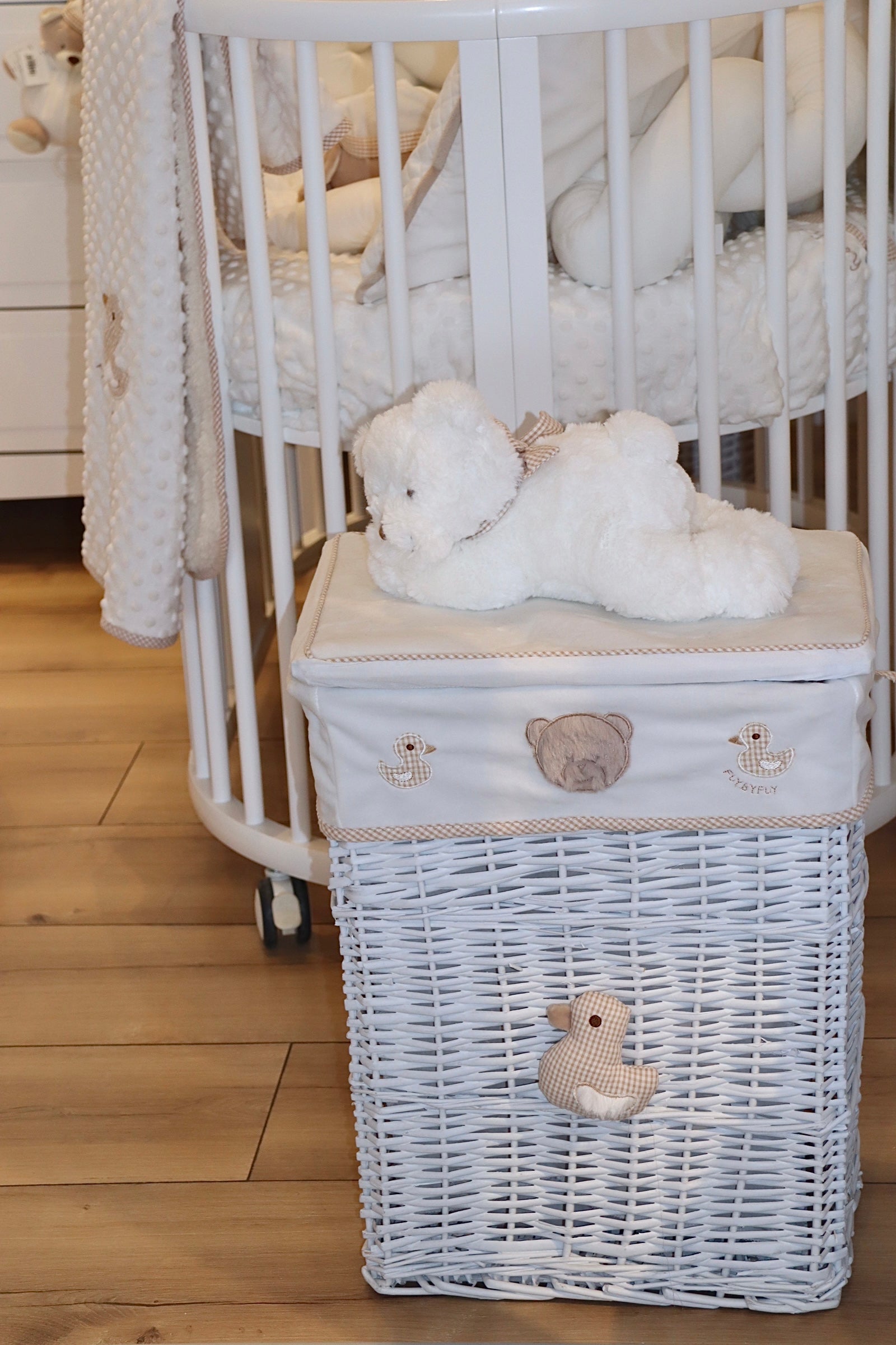 סל אחסון \ כביסה מרובע - דובי בז'