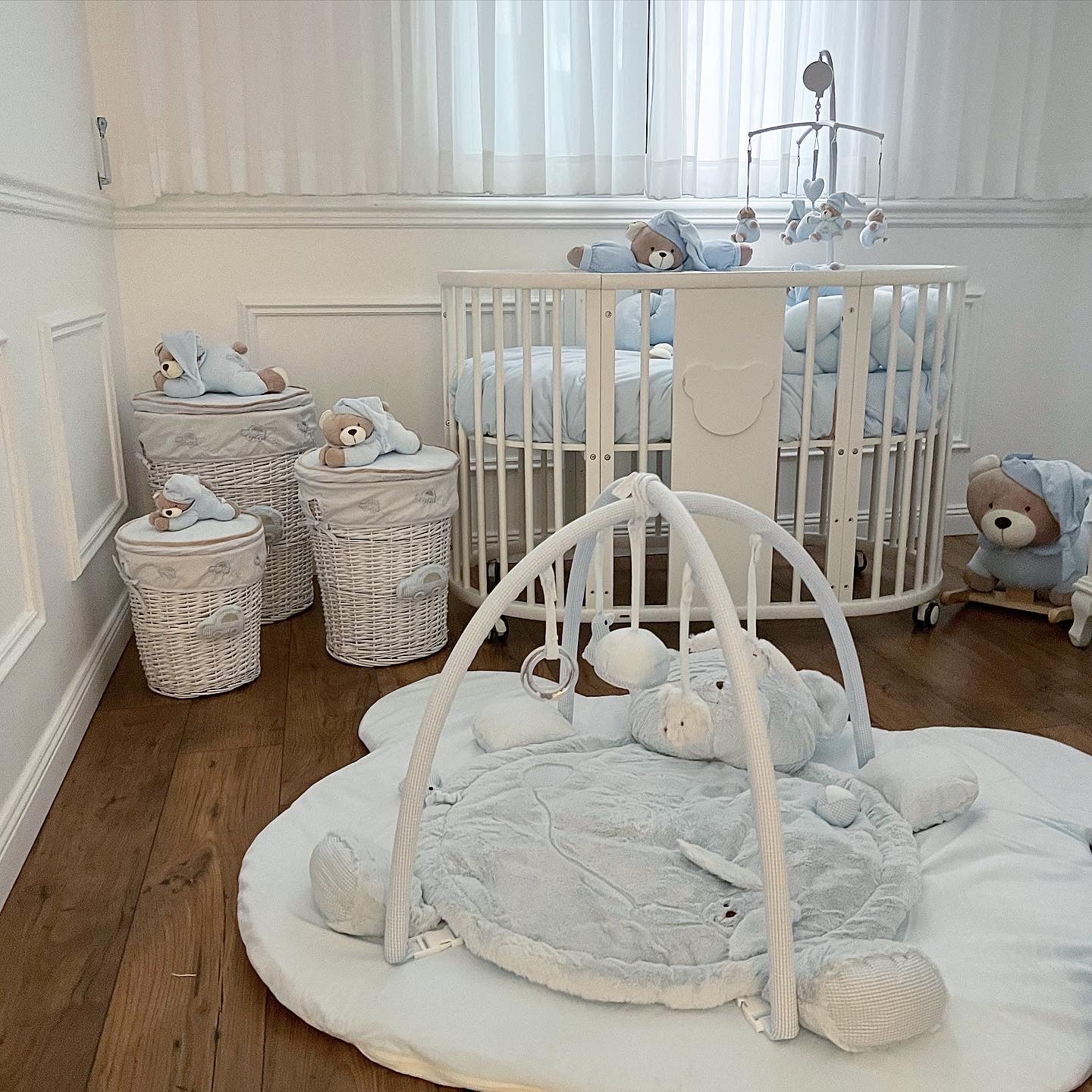 סל אחסון \ כביסה עגול - כחול