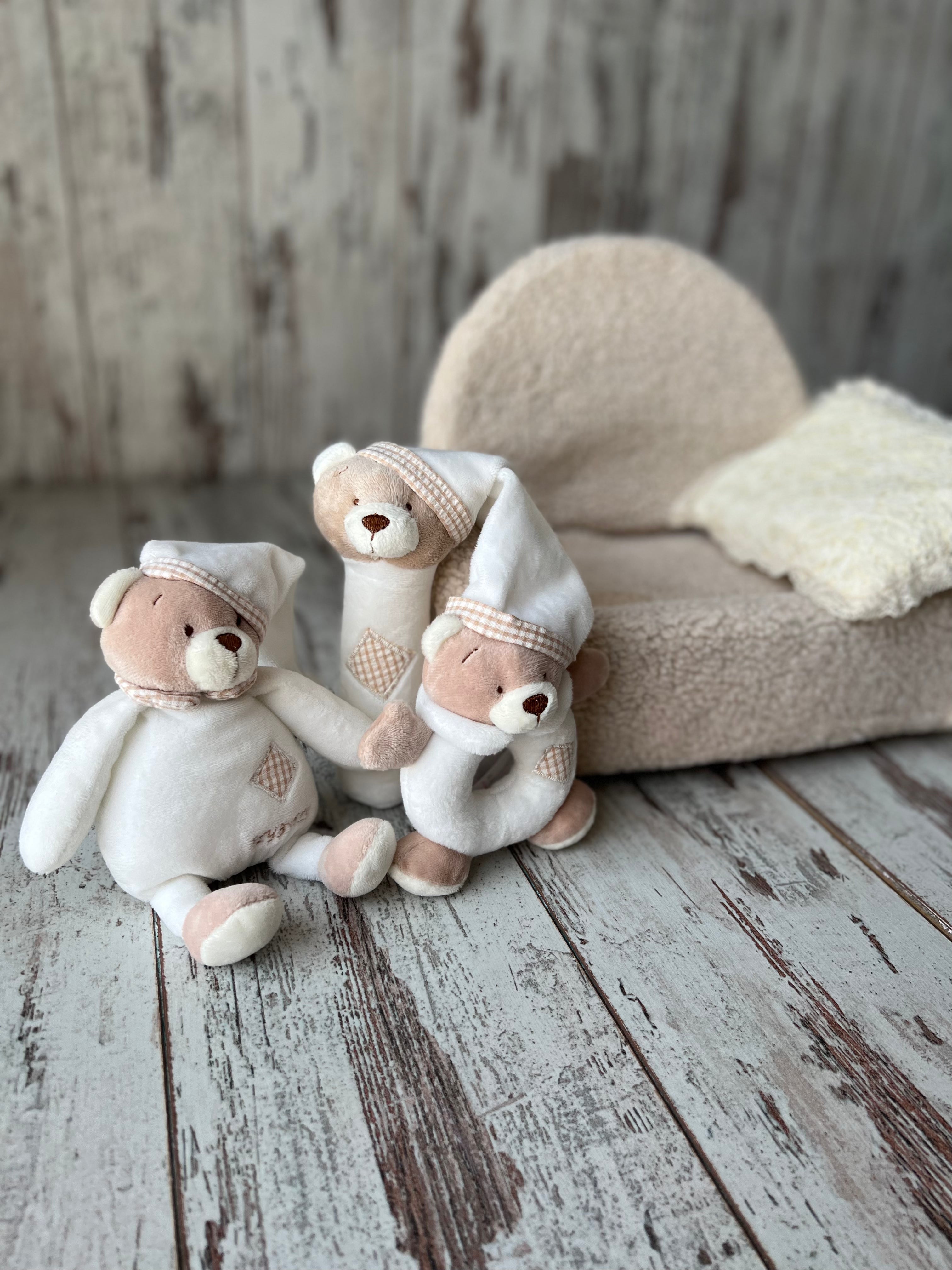 BEAR SHAKER TOY RING RATTLE - BEIGE