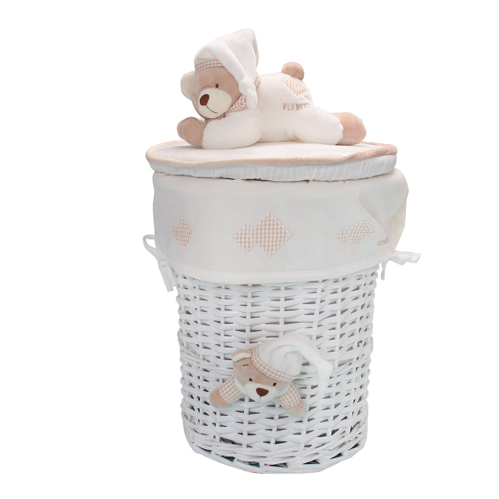 סל אחסון \ כביסה עגול - בז'