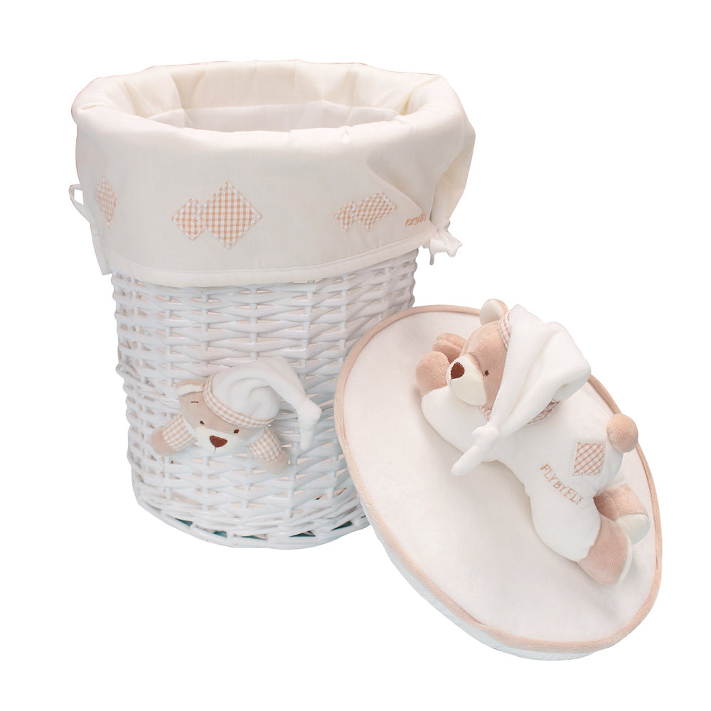 סל אחסון \ כביסה עגול - בז'