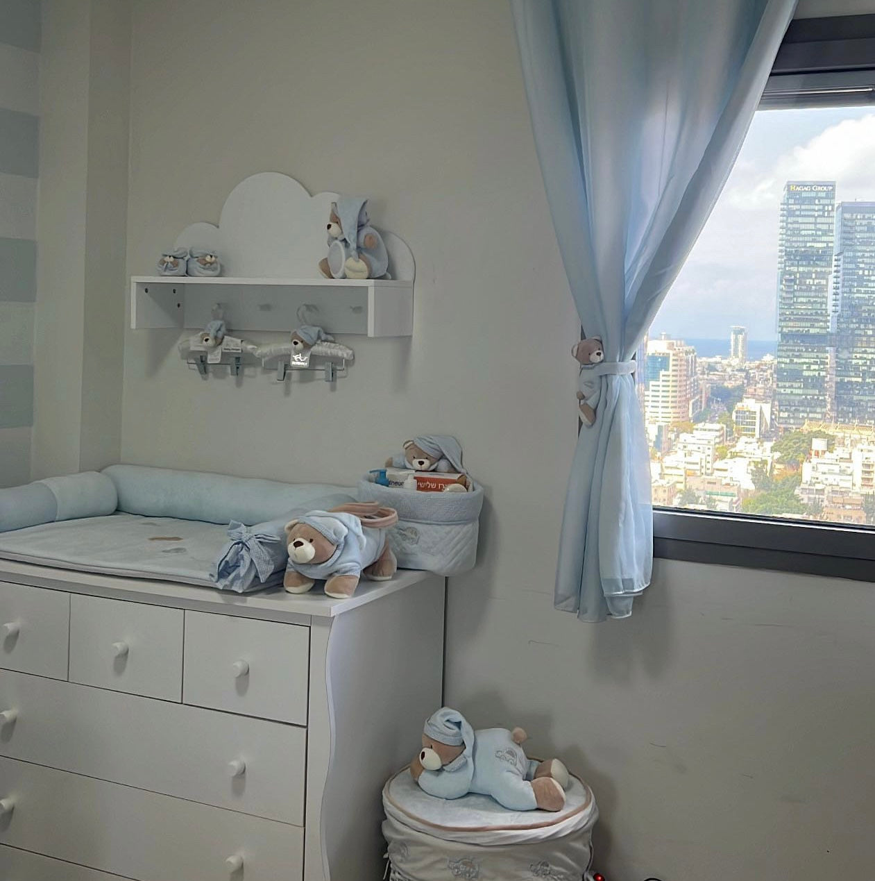 משטח החתלה פרימיום - כחול