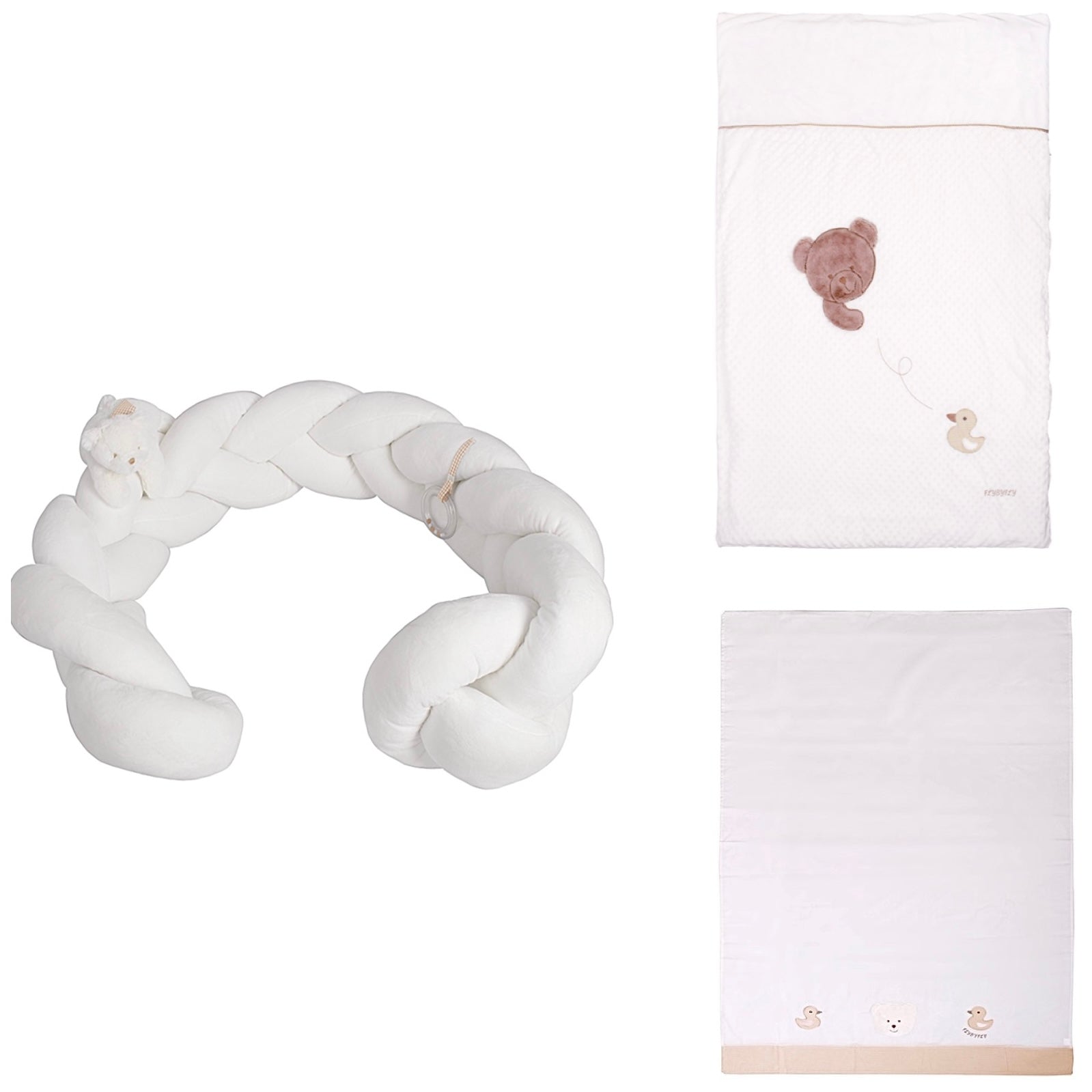 סט מצעים - בז' בועות