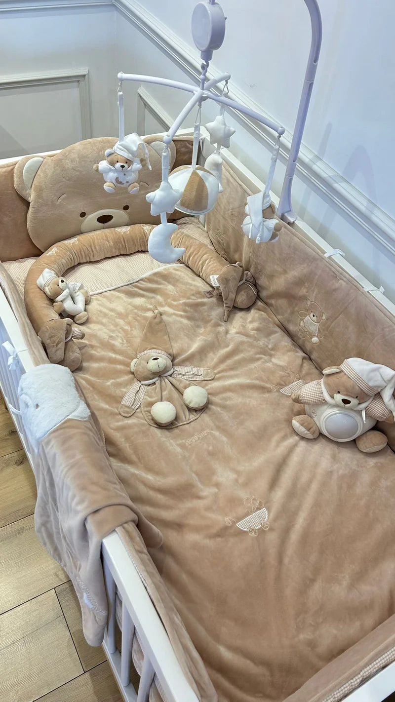 Bedding set for baby bed/transition - beige bears