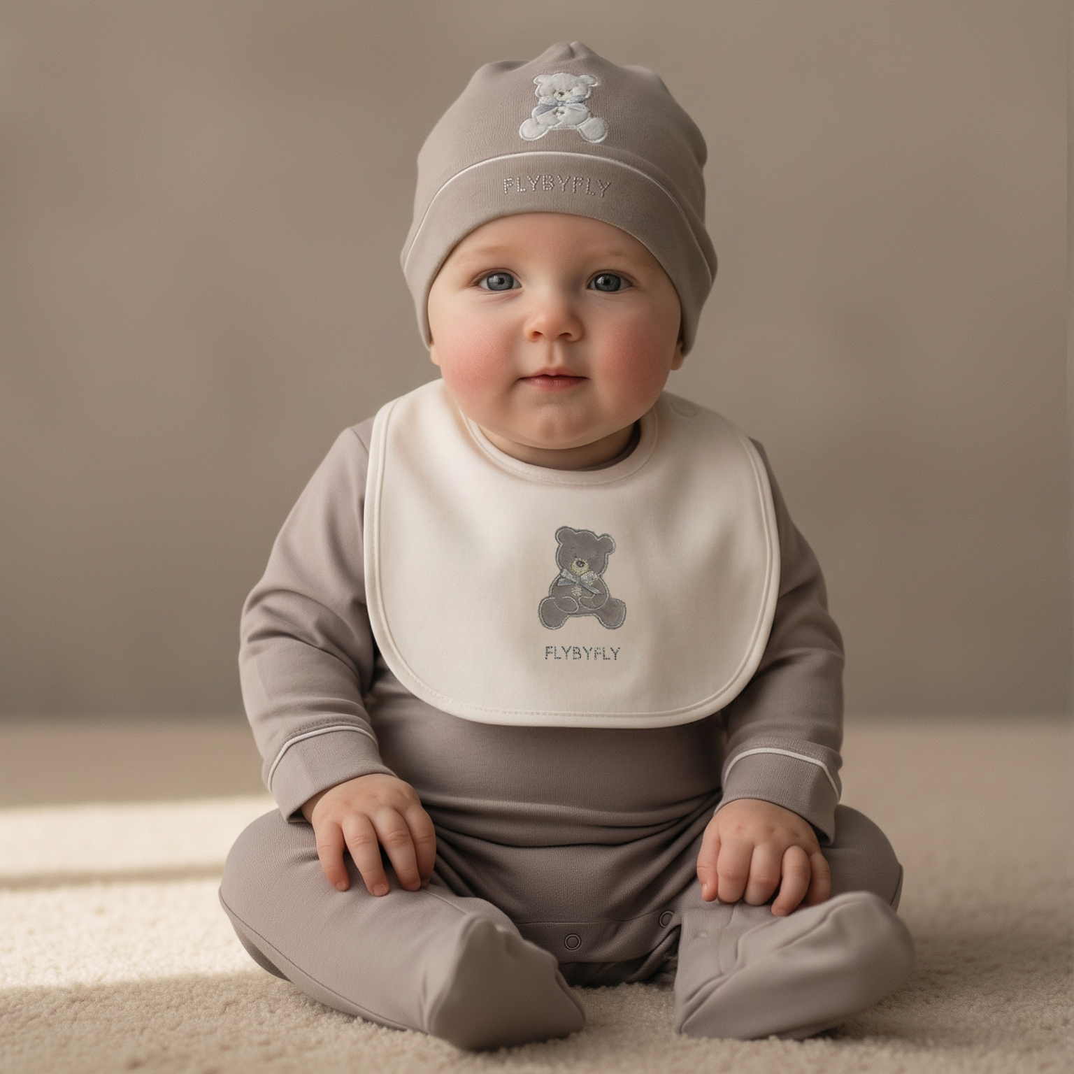 מארז אוברול + סינר וכובע - אפור'