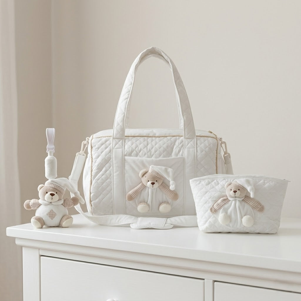 סט מארז תיק החתלה - בז'