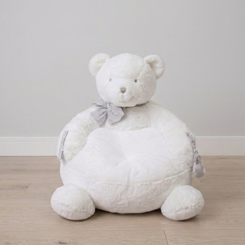 כורסא דובי לילדים - לבן