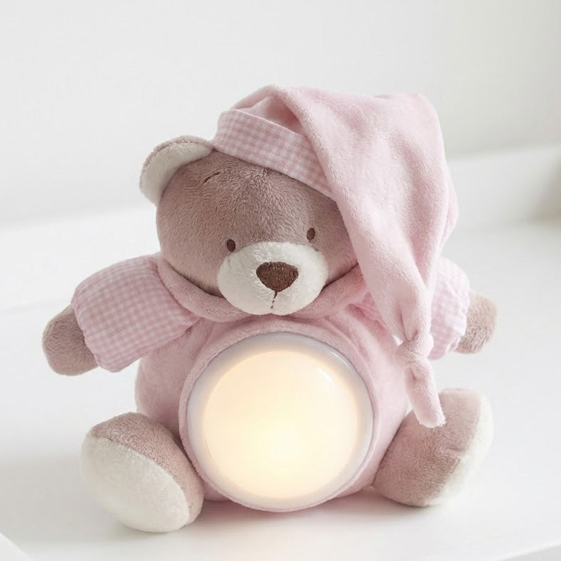 מנורת לילה לתינוק - דובי ורוד