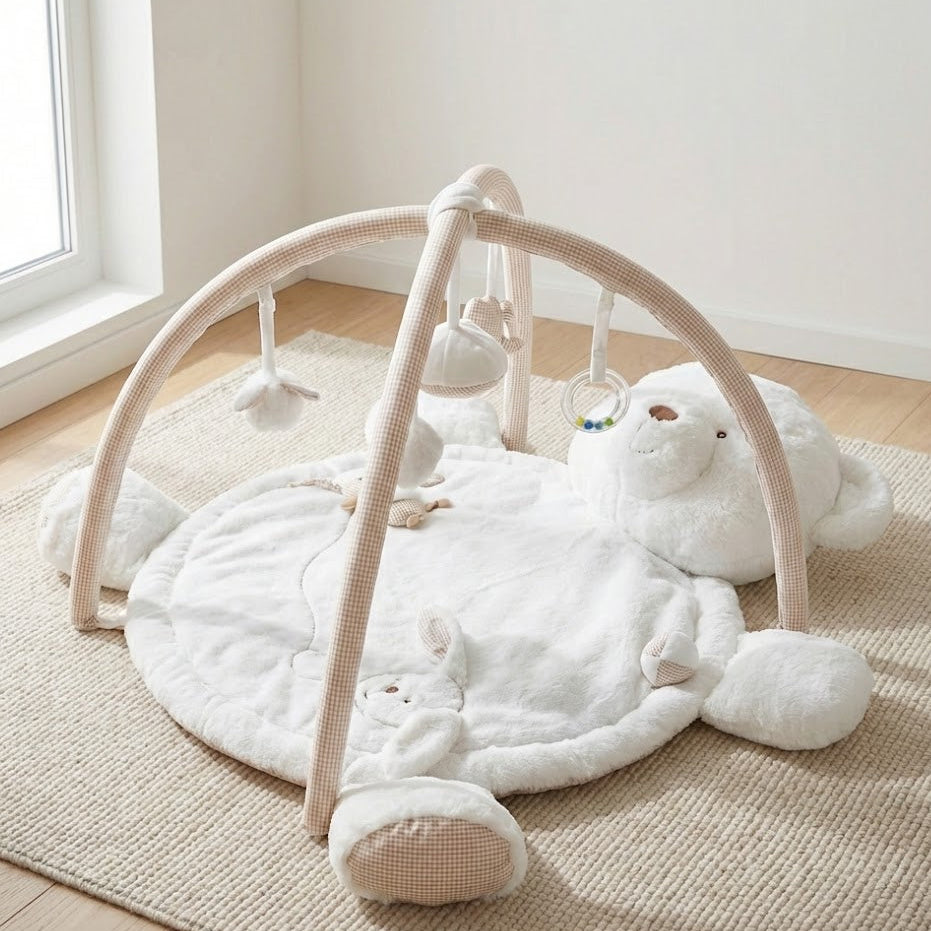 אוניברסיטה לתינוק דובי - לבן & בז'