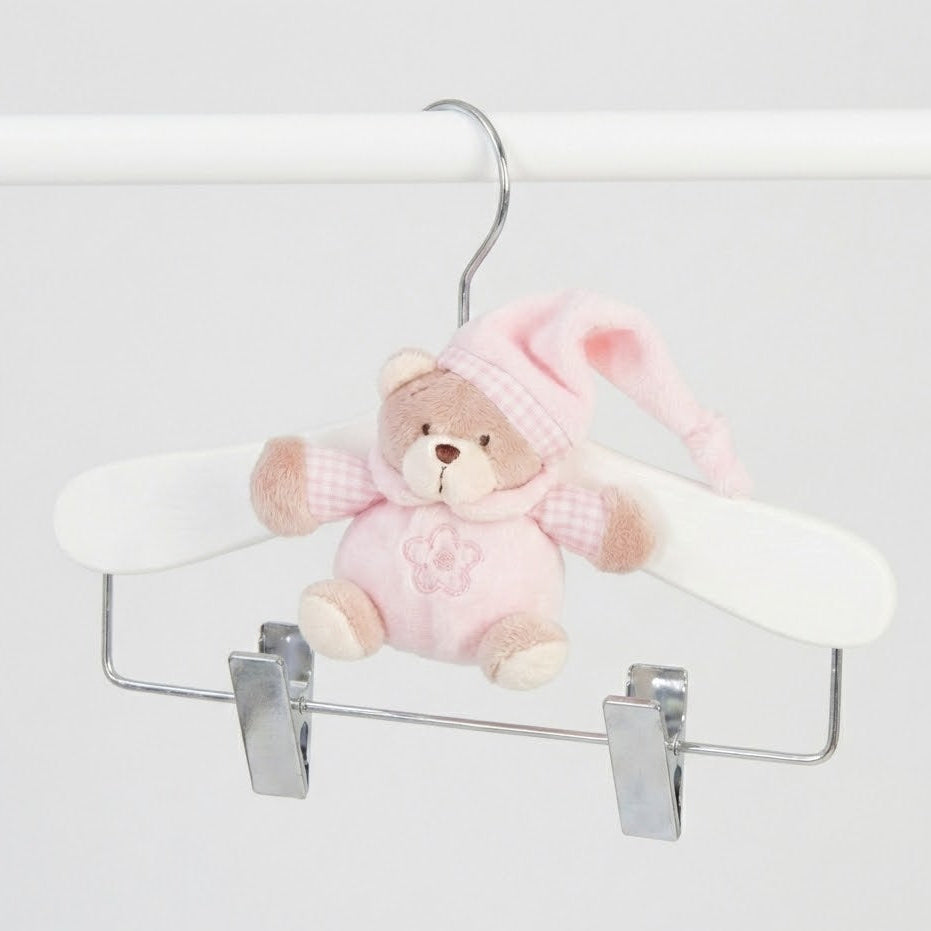 קולב עץ אטבי ברזל - ורוד