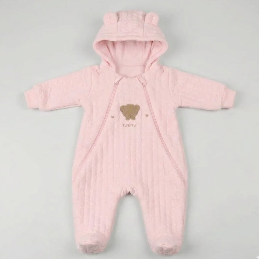 אוברול דובי - ורוד