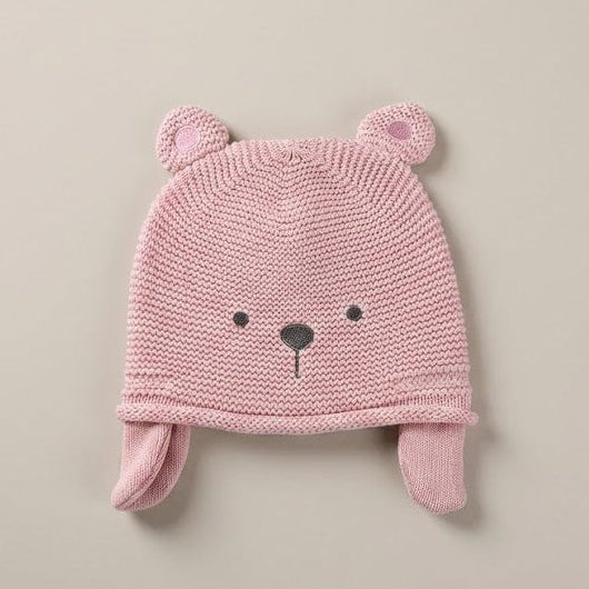 כובע דובי - ורוד