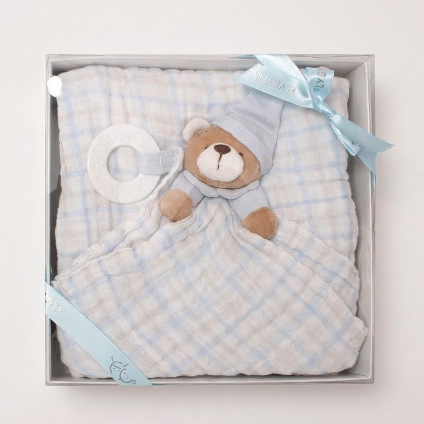 סט טטרה נושם -שמיכה ושמיכי נשכן כחול