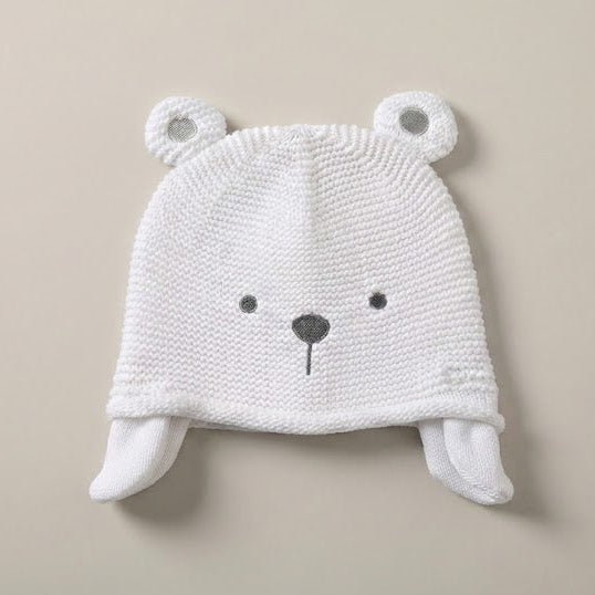 כובע דובי - לבן