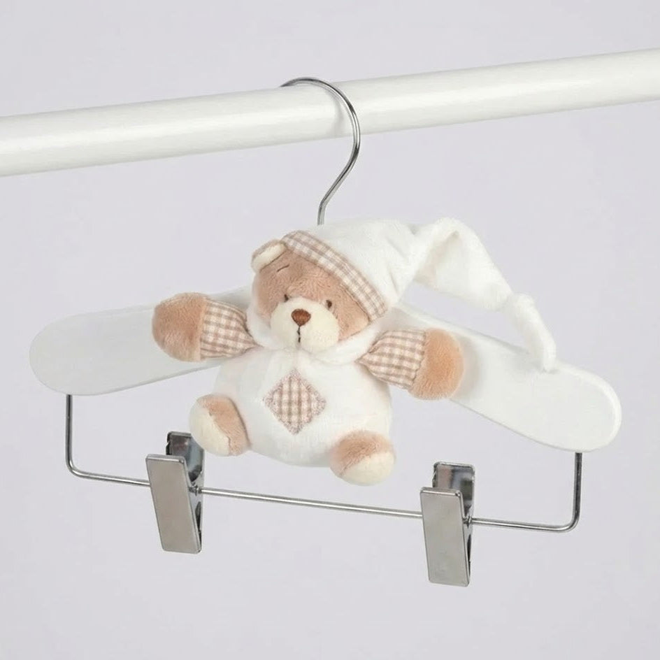 קולב עץ אטבי ברזל - בז'