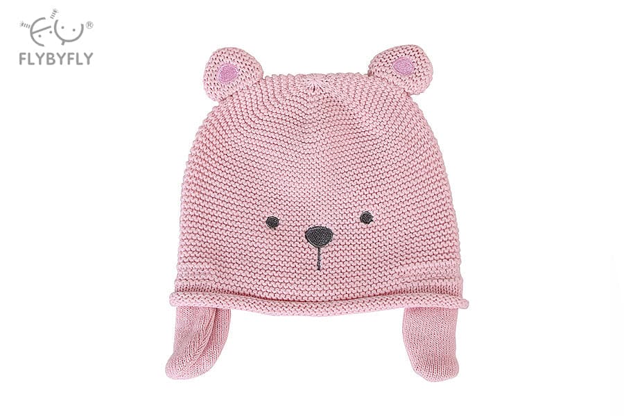 כובע דובי - ורוד