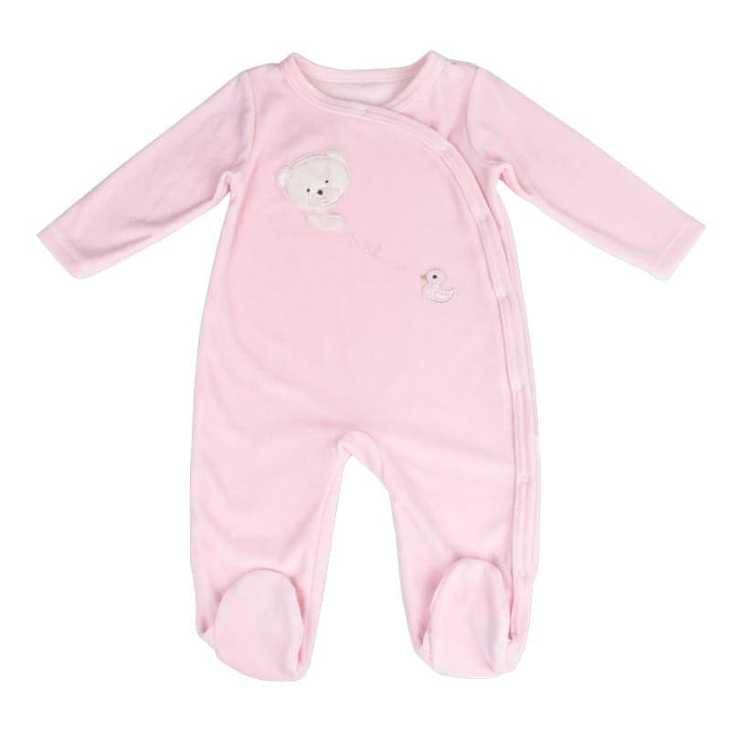 אוברול קטיפה רך במיוחד - ורוד