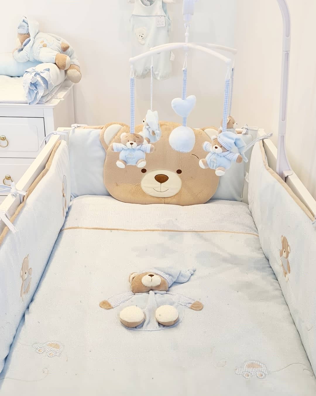 שמיכה + פוך למיטת תינוק \ מעבר - כחול