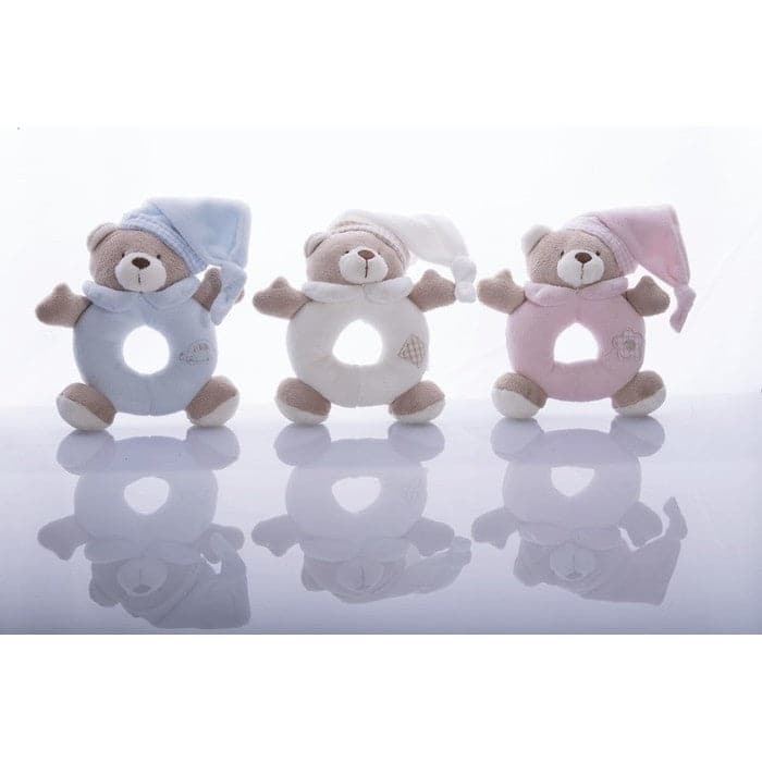 BEAR SHAKER TOY RING RATTLE- PINK
