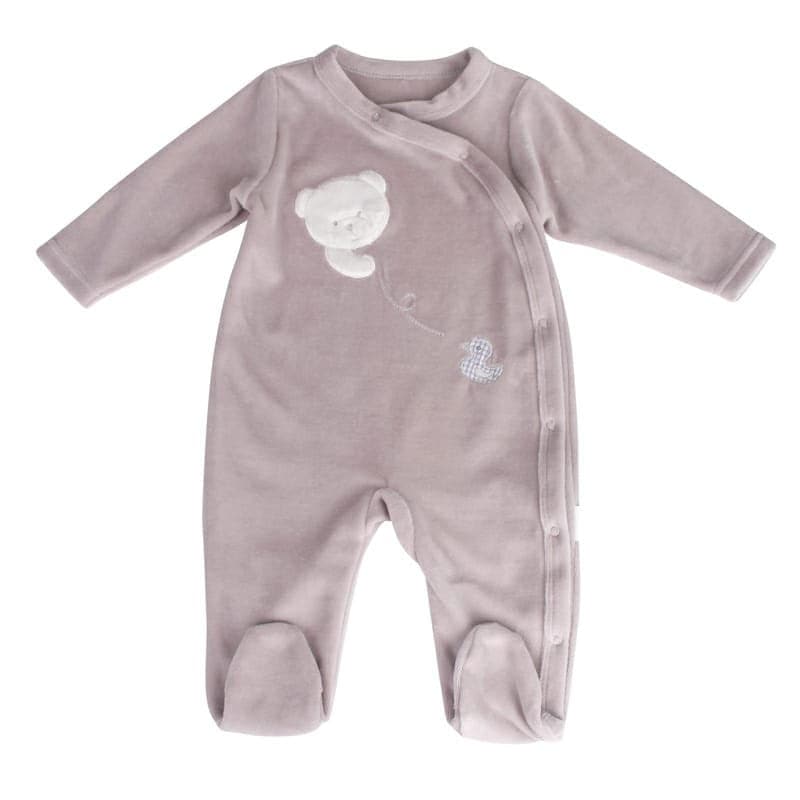 אוברול קטיפה רך במיוחד - אפור