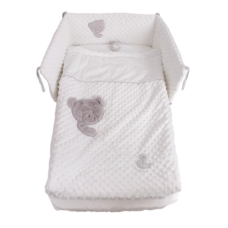 PREMIUM CRIB BEDDING SET - WHITE