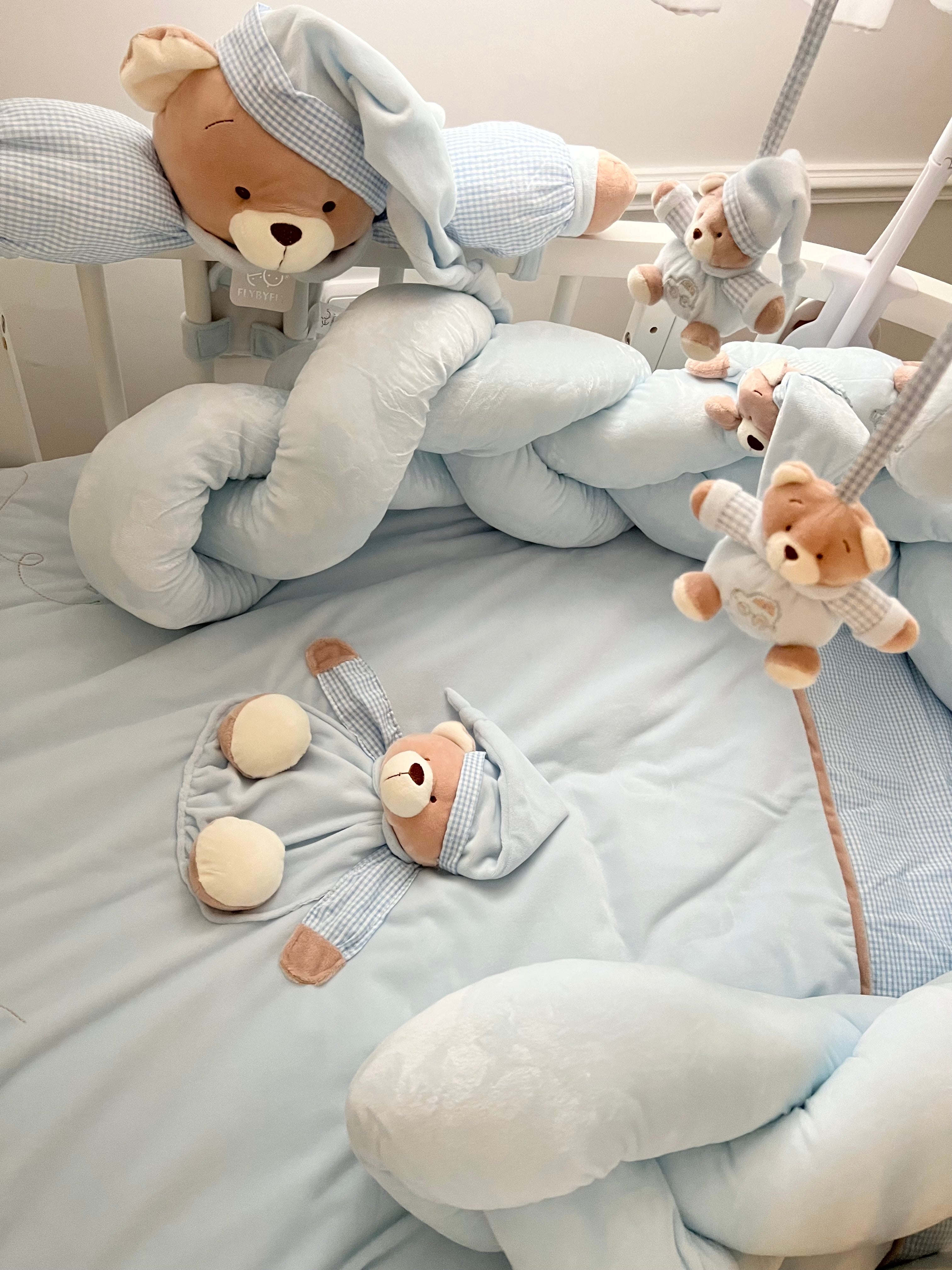 שמיכה + פוך למיטת תינוק \ מעבר - כחול