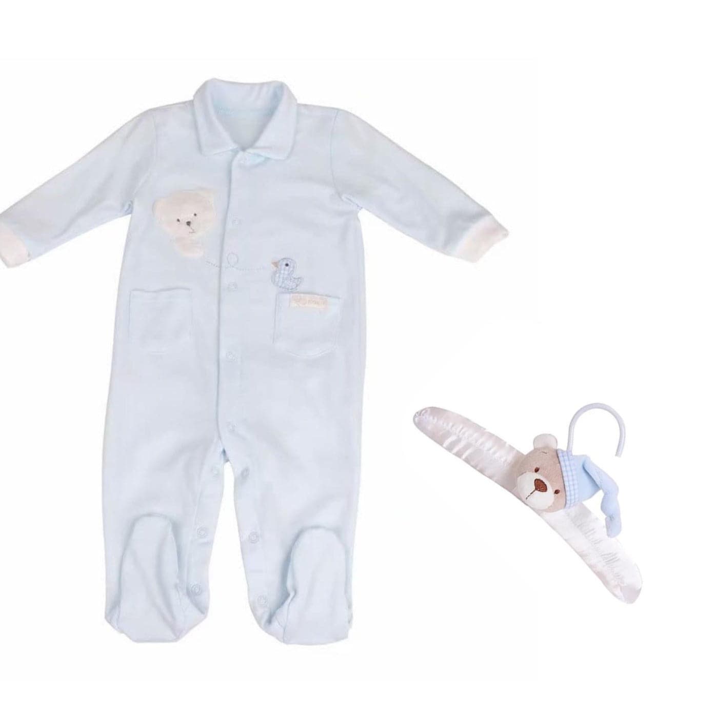 מארז מתנה אוברול מכופתר + קולב - כחול