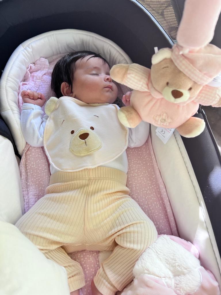 مريلة أطفال على شكل دب دائري - بيج