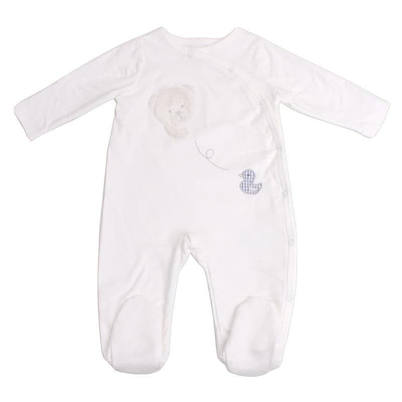 אוברול קטיפה רך במיוחד - לבן