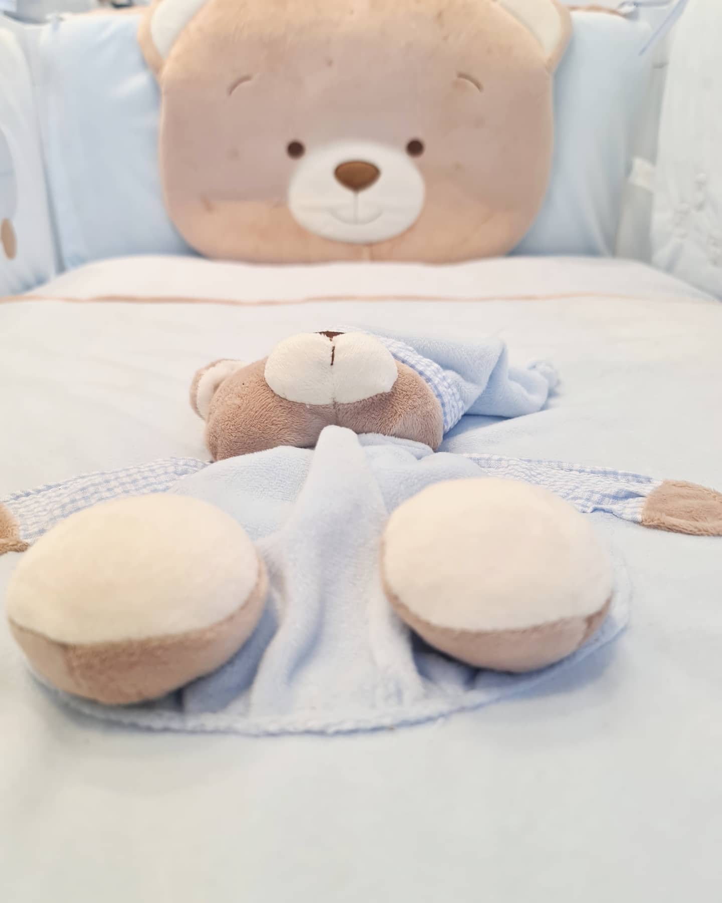 שמיכה + פוך למיטת תינוק \ מעבר - כחול