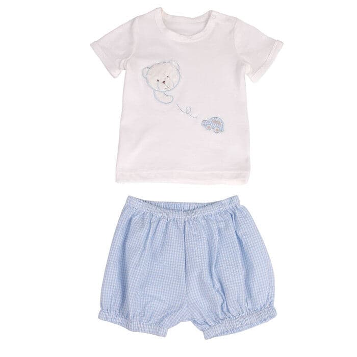 חליפת קיץ משובצת - כחול