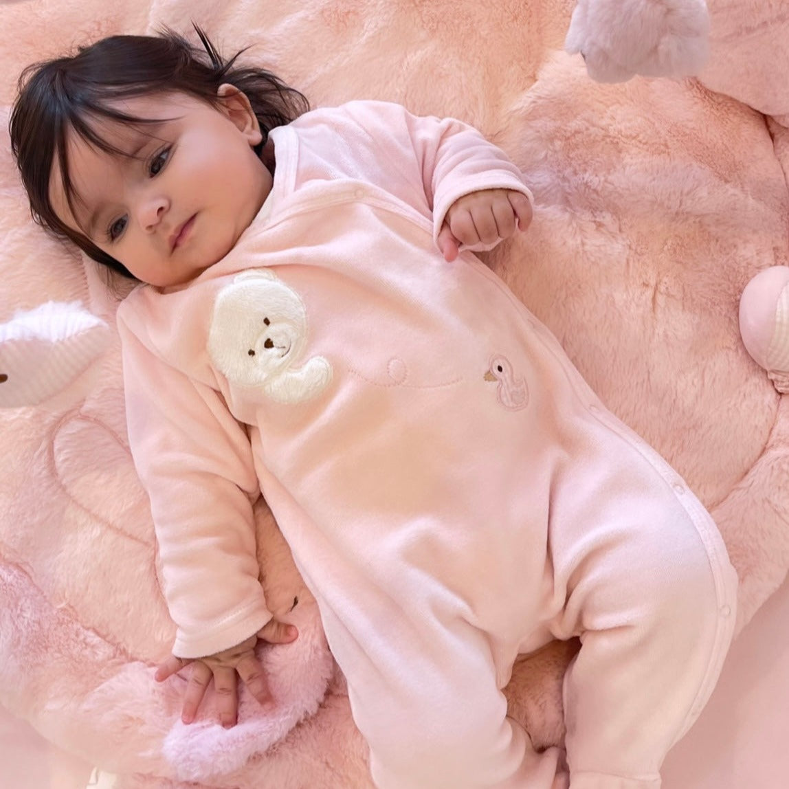 אוברול קטיפה רך במיוחד - ורוד