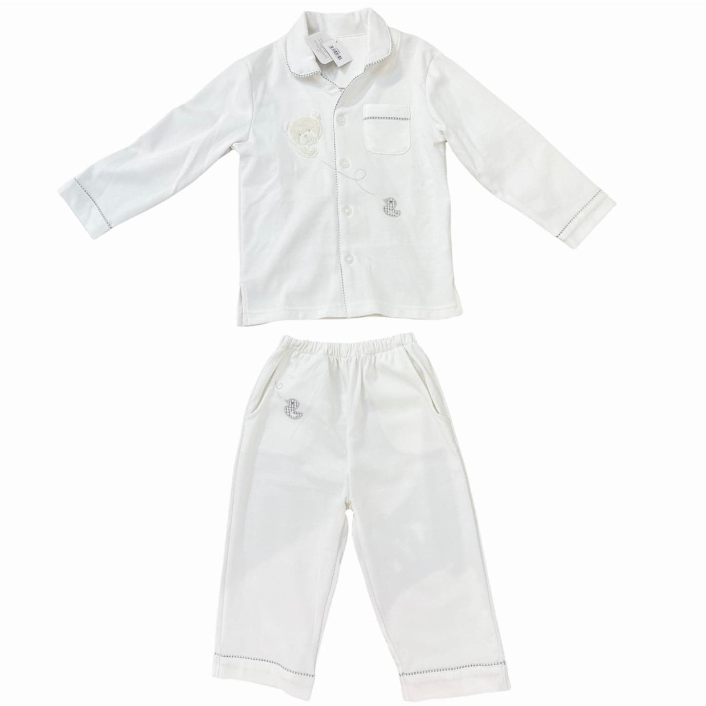 מארז ליולדת- סט פיג'מות זוגי לאם ולתינוק - לבן