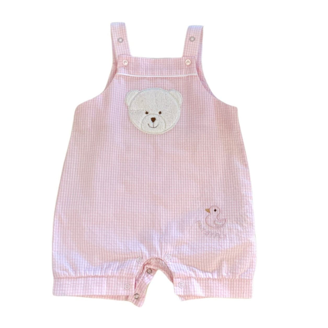 אוברול דובי משובץ - ורוד